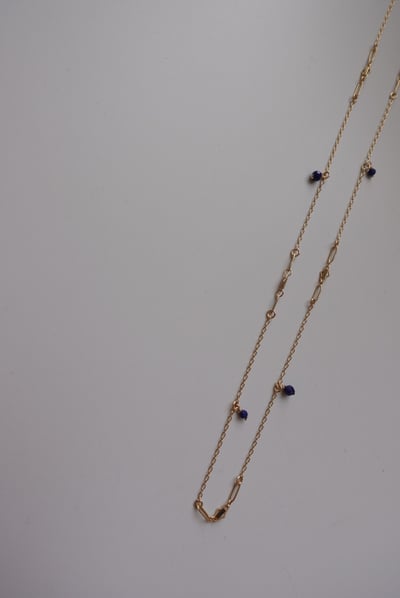 壓花雲朵青金石項鍊 14KGF5