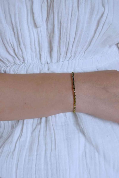 漸層碧璽銀珠手鍊 S9251