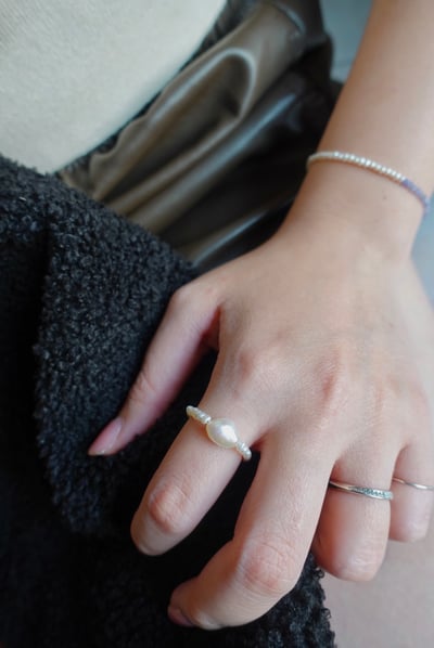 巴洛克珍珠彈性珠戒4