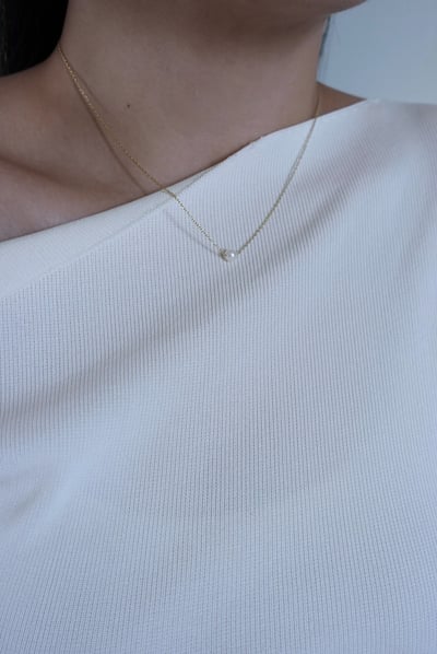 單顆珍珠項鍊 14KGF1