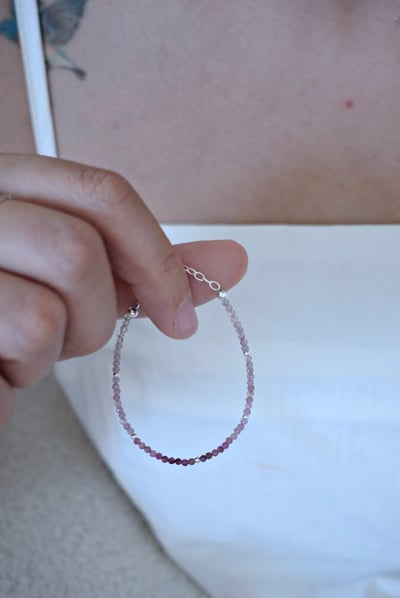 漸層碧璽銀珠手鍊 S9254