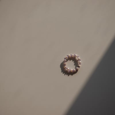 紫水晶珍珠彈性珠戒3