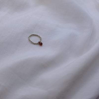 水滴天然石銀珠彈性珠戒3