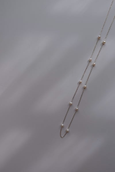 珍珠間隔純銀項鍊 S9251