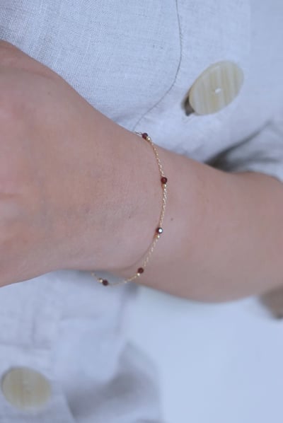 紅石榴金珠間隔手鍊 14KGF4