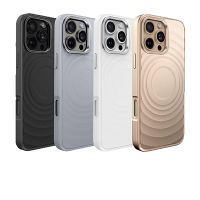 波漾液態硅膠磁吸適用蘋果16pro金屬攝像頭15膚感鈦金防摔手機殼 手機保護套 手機保護殼 防摔殼1