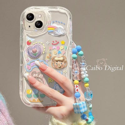 適用蘋果16promax手機殼新款iPhone15防摔13PM透明8p立體12鏈條14 手機保護套 手機保護殼 防摔殼1