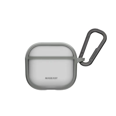 MAGEASY Roam霧透耳機保護殼 適用AirPods 4代 PC+TPU 不易泛黃 輕巧防撞 手感親膚 耐用扣環2