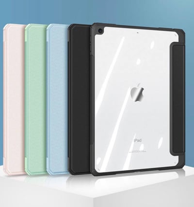DD TOBY系列 平板皮套 適用iPad 9.7吋 iPad10/10.9吋 Air1/2 / Pro Air 11/12.9/13吋(2024)三折透明背蓋防摔保護殼1