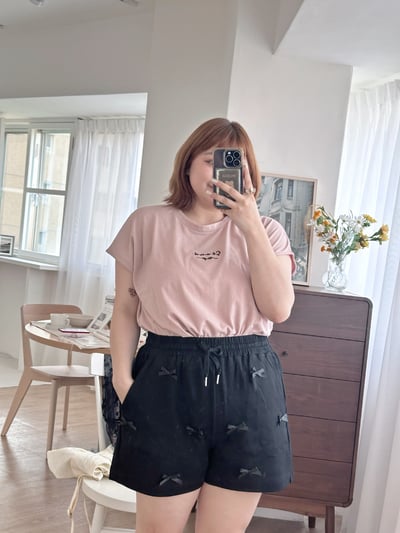 無法抗拒的蝴蝶結腰鬆緊棉寬褲5