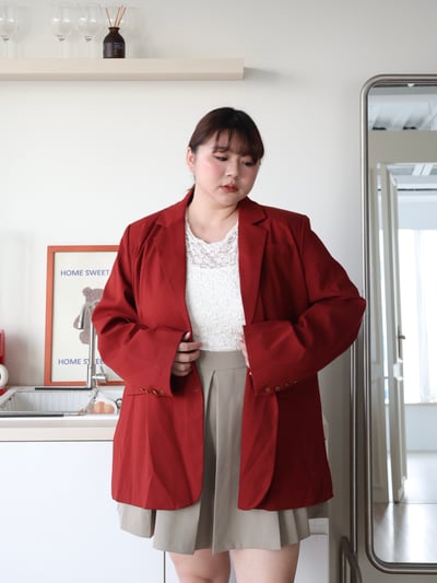 廣州連線-暗紅色墊肩西外（附綁帶）8