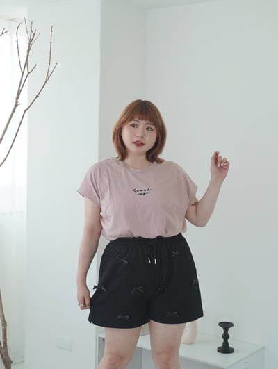 無法抗拒的蝴蝶結腰鬆緊棉寬褲2