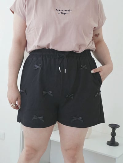 無法抗拒的蝴蝶結腰鬆緊棉寬褲6