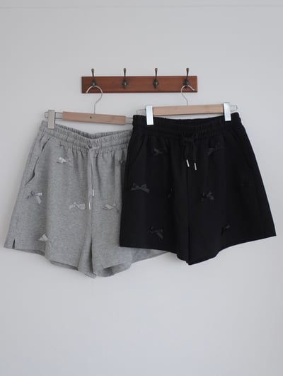 無法抗拒的蝴蝶結腰鬆緊棉寬褲1