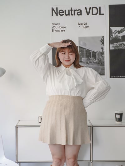 花邊蕾絲領結襯衫2