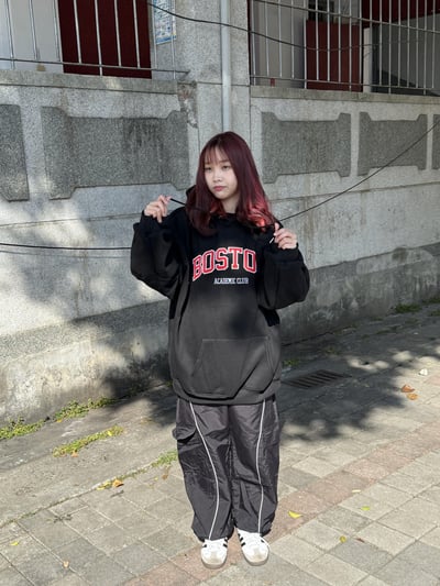 【熱賣不斷!好評大爆單!!】BOSTON刺繡貼布刷毛帽T4