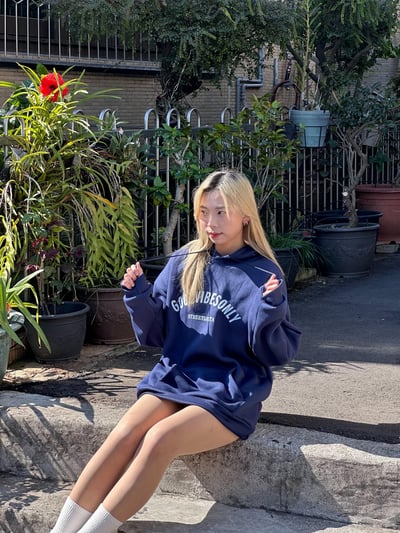 【現貨】GOODVIBESONLY英文字母刷毛帽T6