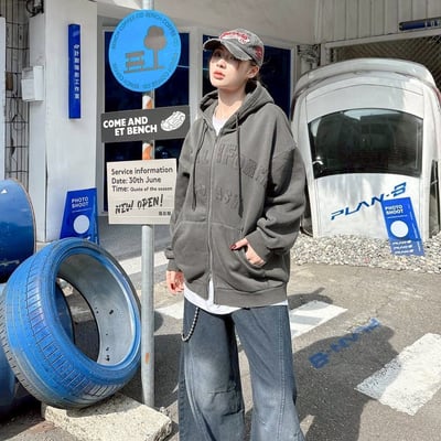 【現貨】CALIFORNIA 貼布雙鍊連帽外套9