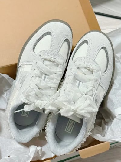 【仙女必拿現貨】PUMA PALERMO 蕾絲花邊麂皮迷霧灰｜401286-014