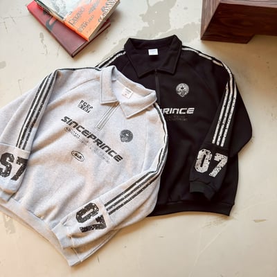 【現貨】SINCEPRINCE斑駁字體拉鍊POLO衫12