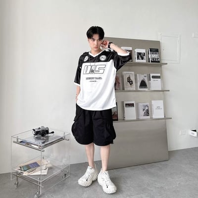 【現貨】拼接撞色棒球球衣短T3