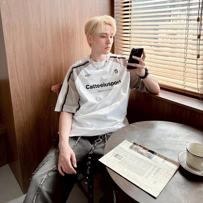 【SORONA® 涼感現貨】Catteeiusport賽車風拼接印花短T1