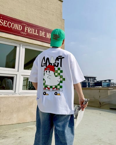 【現貨】GOAST棋盤格滑板幽靈印花短T3