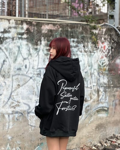 【現貨速發 簡約風必愛款】草寫筆跡牛奶絨帽T8