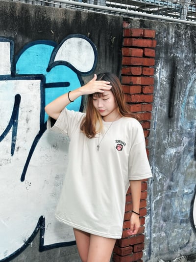 【現貨】SWING小狗盪鞦韆印花短T5