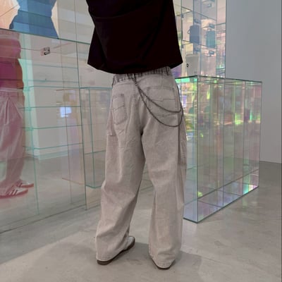 【現貨】壓褶重磅水洗寬版長褲5