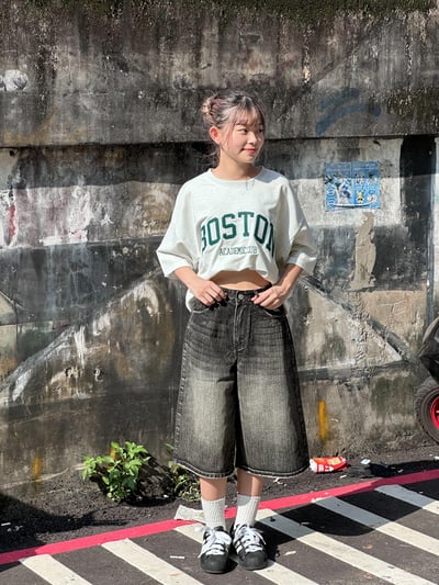 【現貨】直刷紋七分褲1