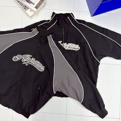 【現貨】Awesome 小高領刺繡織條風衣外套8