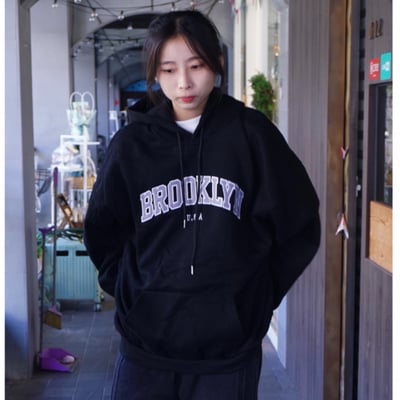 【現貨】BROOKLYN刺繡刷毛帽T6