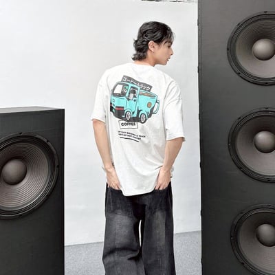【現貨】日文咖啡卡車印花短T7