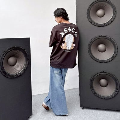 【現貨】PEACE虎斑貓打坐短T14