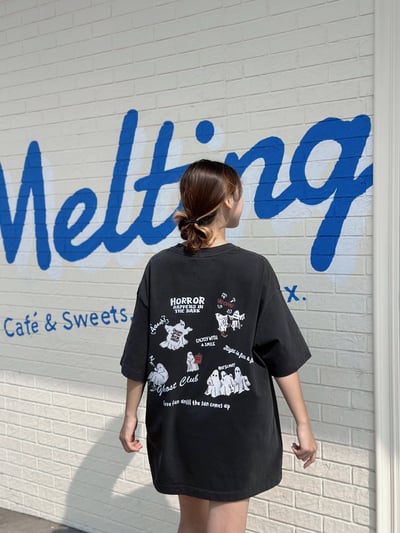 【爆款現貨再度重現】幽靈塗鴉做舊復古水洗T8