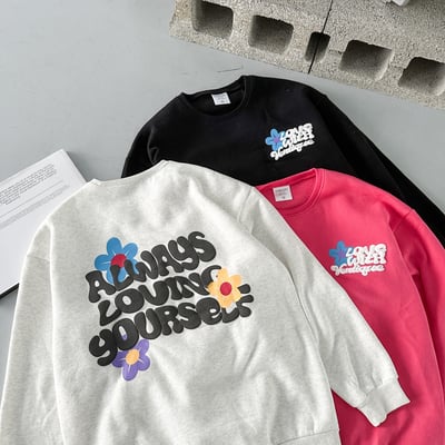 【現貨】發泡字母花朵印花大學T11