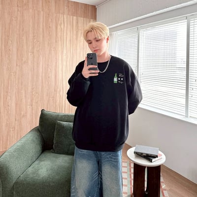 【現貨】韓國酒印花大學T5