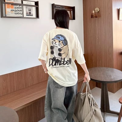 【現貨】dumbbell田鼠健身塗鴉感印花短T5