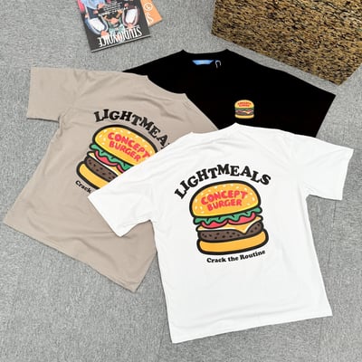 【SORONA® 涼感現貨】LIGHTMEALS漢堡印花短T11