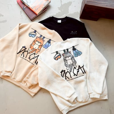 【現貨】DRYCAT曬衣貓咪印花大學T11