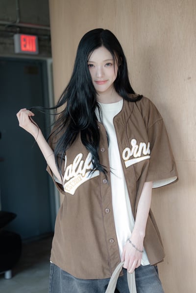 【現貨】California毛巾繡開襟球衣罩衫3