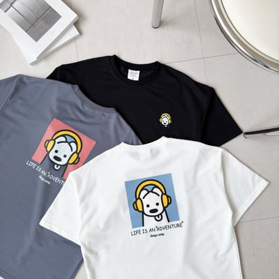 【現貨】耳機狗狗印花短T10