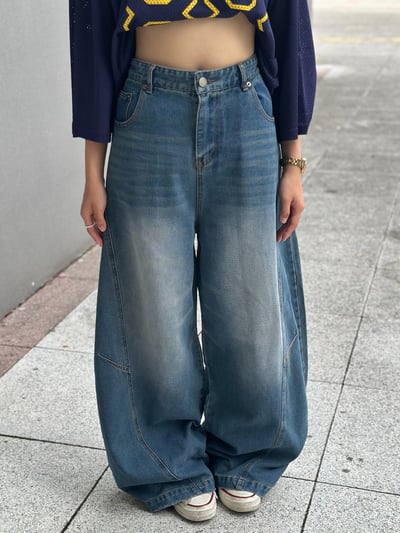 【現貨】街頭煙痕落地彎刀褲15