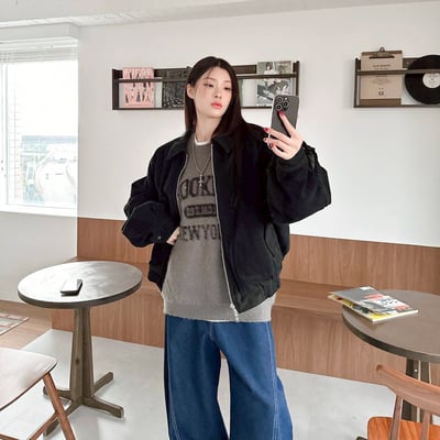 【現貨】斜紋布廓形鋪棉外套4