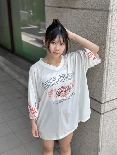 【現貨】HARLEY-DAVIDSON火焰網眼V領球衣5