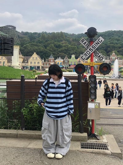 【現貨】重磅闊腿大口袋工裝棉褲5