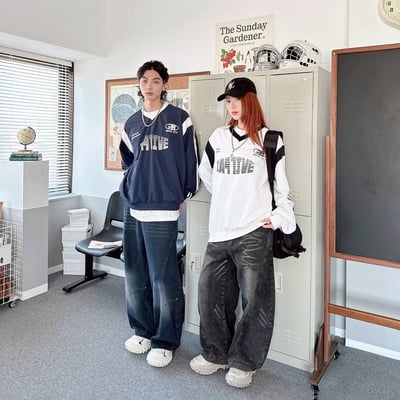 【現貨】美式條紋字V領風衣4