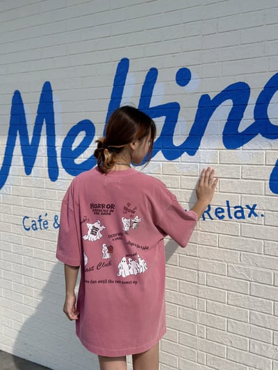 【爆款現貨再度重現】幽靈塗鴉做舊復古水洗T3