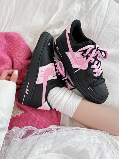 【吸睛爆表訂製款】Nike Air Force 1 粉黑陷阱7